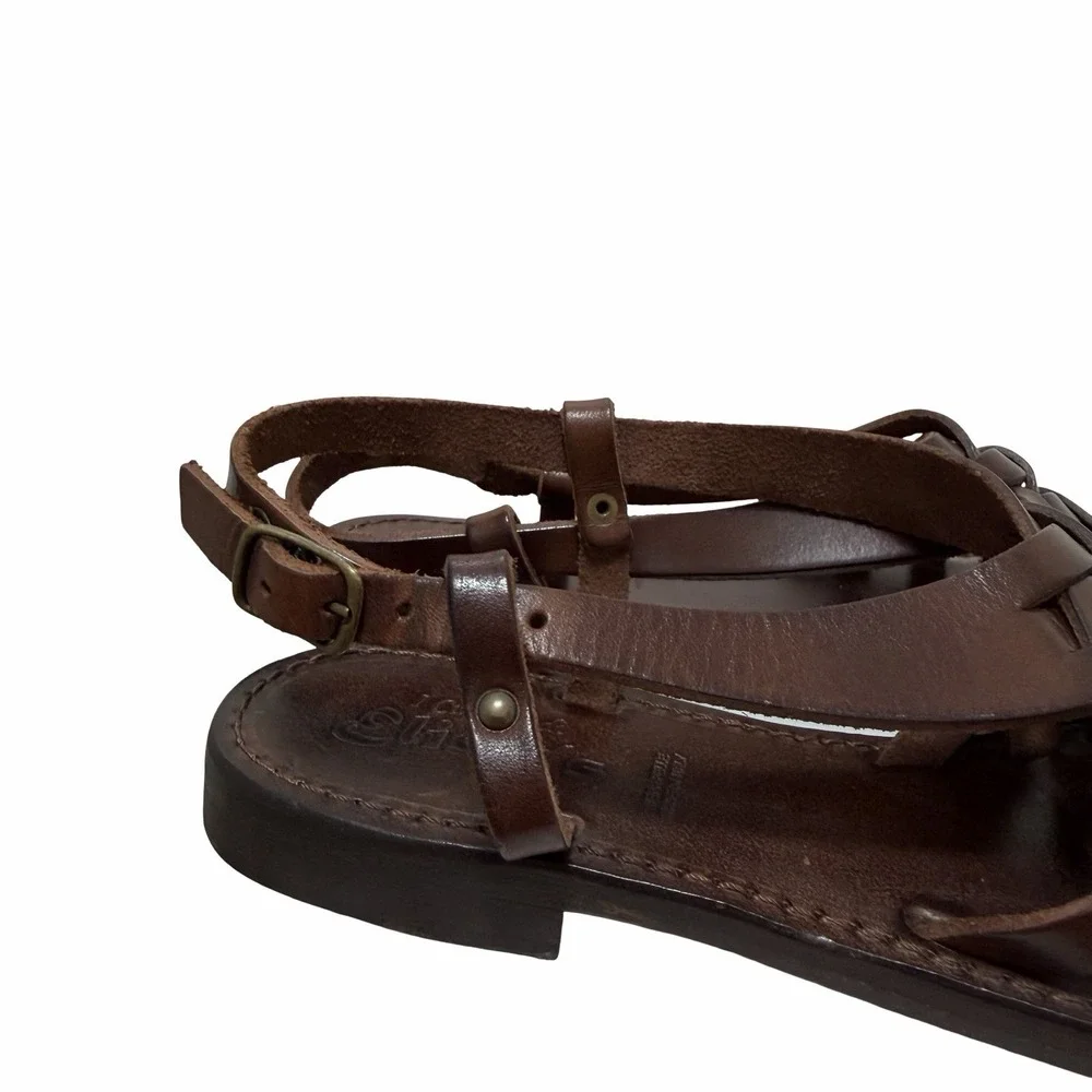 Elisir's Leather Fisherman Sandals Womens EU 39 US 8-8.5 Brown Made in Italy EUC